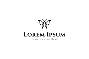 butterfly logo with flat vector design style
