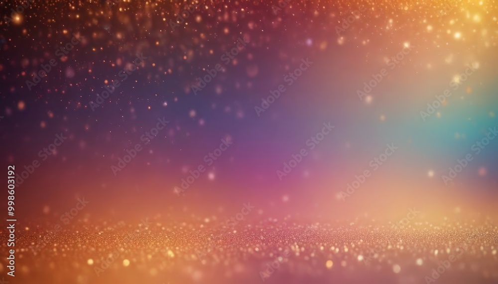Leinwandbilder a gradient background transitioning from warm orange to deep purple, with a glittering, sparkling effect The background is filled with small, randomly scattered lights,