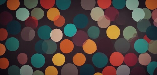 A vibrant array of multicolored circles, ranging from warm hues of orange and yellow to cool tones of blue and green, creates a visually striking and abstract pattern against