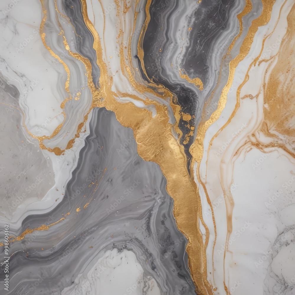 Aufkleber a marble surface with a striking pattern of swirling lines and splashes of gold, creating a sense of movement and depth