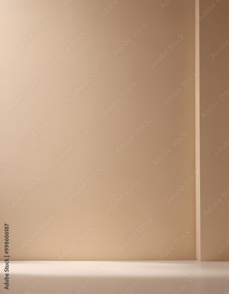 Aufkleber A simple, minimalist beige wall with a vertical line on the right side, creating a sense of balance and symmetry
