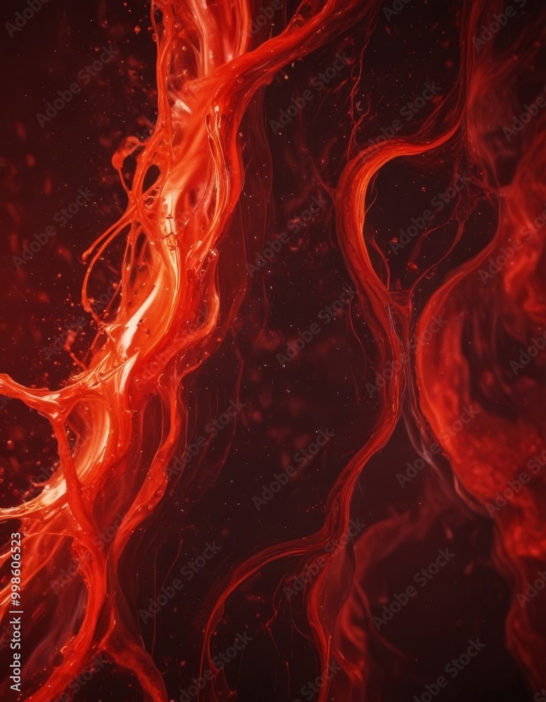 Aufkleber a fiery, abstract composition with swirling, fiery red and orange hues, creating a sense of movement and energy