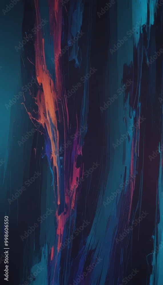 Leinwandbilder a digital artwork featuring a vibrant abstract composition of vertical lines and splashes of color, 
