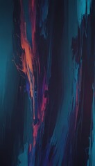 Fototapeta premium a digital artwork featuring a vibrant abstract composition of vertical lines and splashes of color, predominantly in shades of blue, orange, and pink