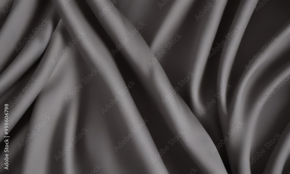 Poster a close-up view fabric with a smooth, shiny texture, appearing to be made silky material