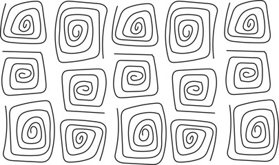 Abstract doodle pattern isolated on white background. Vector Illustration.