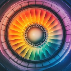 Heat-resistant graphene coatings being applied to jet engines side view Emphasize graphene's thermal properties in aerospace advanced tone Tetradic Color Scheme