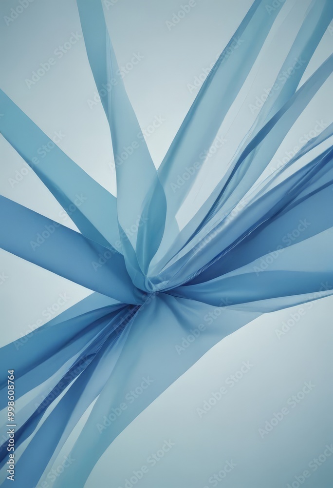 Poster a close-up view blue fabric with a flowing, abstract design the fabric appears to be made soft, silk