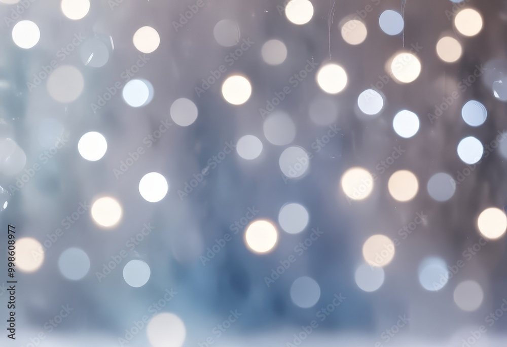 Aufkleber a blurred of white and blue lights, resembling a bokeh effect, creating a dreamy and ethereal atmosp