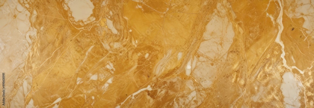 Aufkleber a close-up view marble surface with a textured, marbled pattern in shades of yellow and white