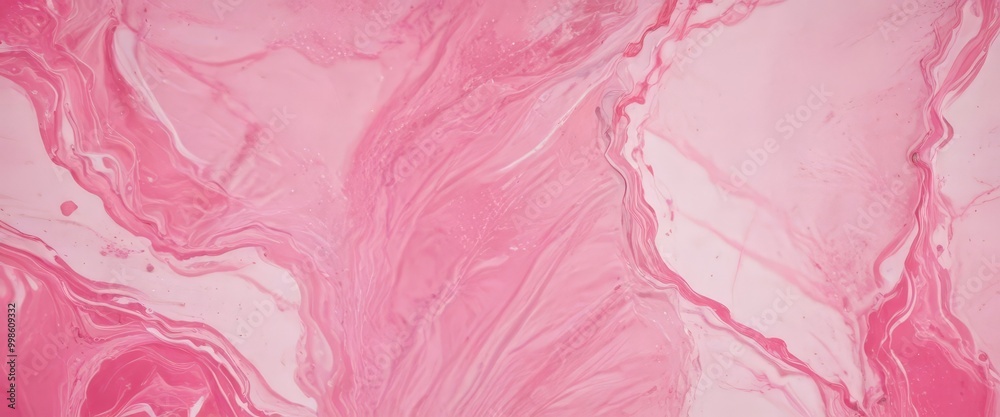 Aufkleber a close-up view pink marble-like surface with swirling patterns and textures, creating a visually striking and abstract design