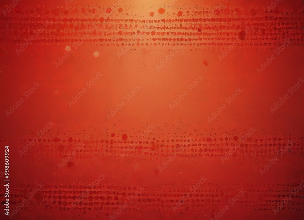 Poster a red background with a repeating pattern of small circles or dots, creating a textured and abstract appearance