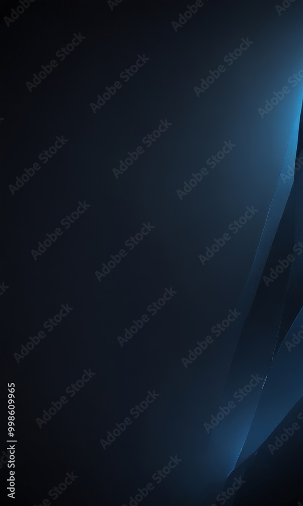 Poster a dark blue gradient background with a subtle blue light shining on the right side, creating a sense of depth and dimension