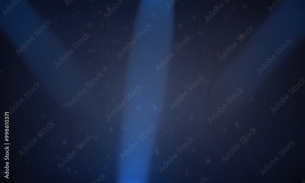 Poster a blurred, dark background with three bright blue lights shining in the center, creating a sense of depth and movement