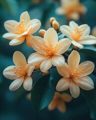 Fototapeta premium Close-up of delicate mango flowers in bloom showcasing vibrant colors and intricate petal details