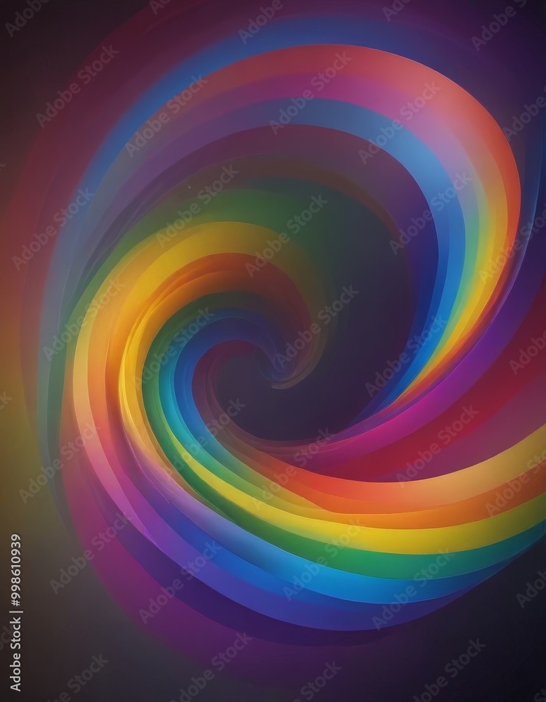 Aufkleber a vibrant, abstract spiral pattern composed of concentric circles in a spectrum of colors, including