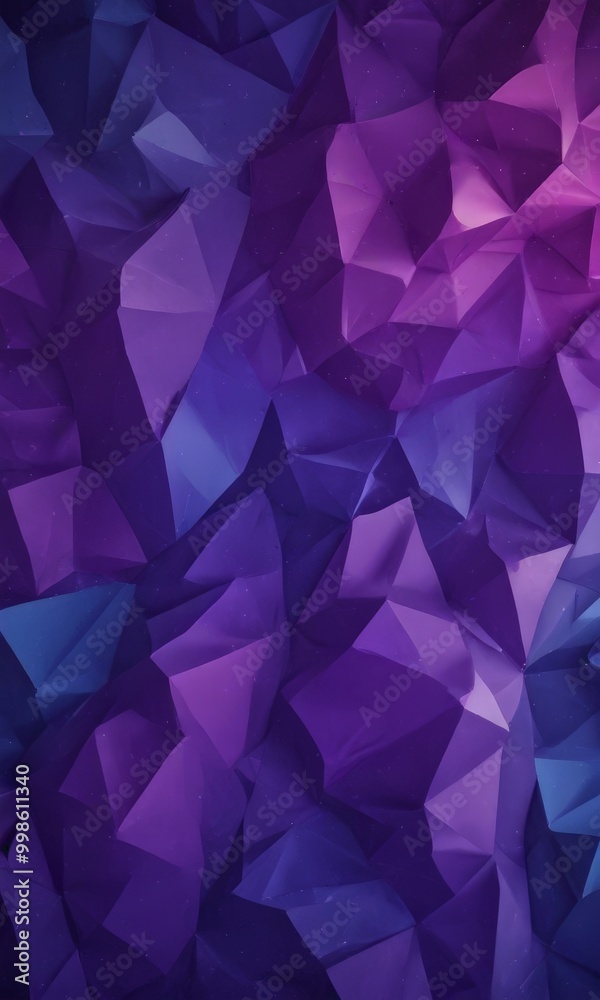 Aufkleber a vibrant abstract composition of overlapping triangular shapes in shades of purple and blue, creating a dynamic and visually striking pattern