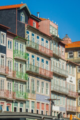 a vibrant row of traditional Portuguese buildings