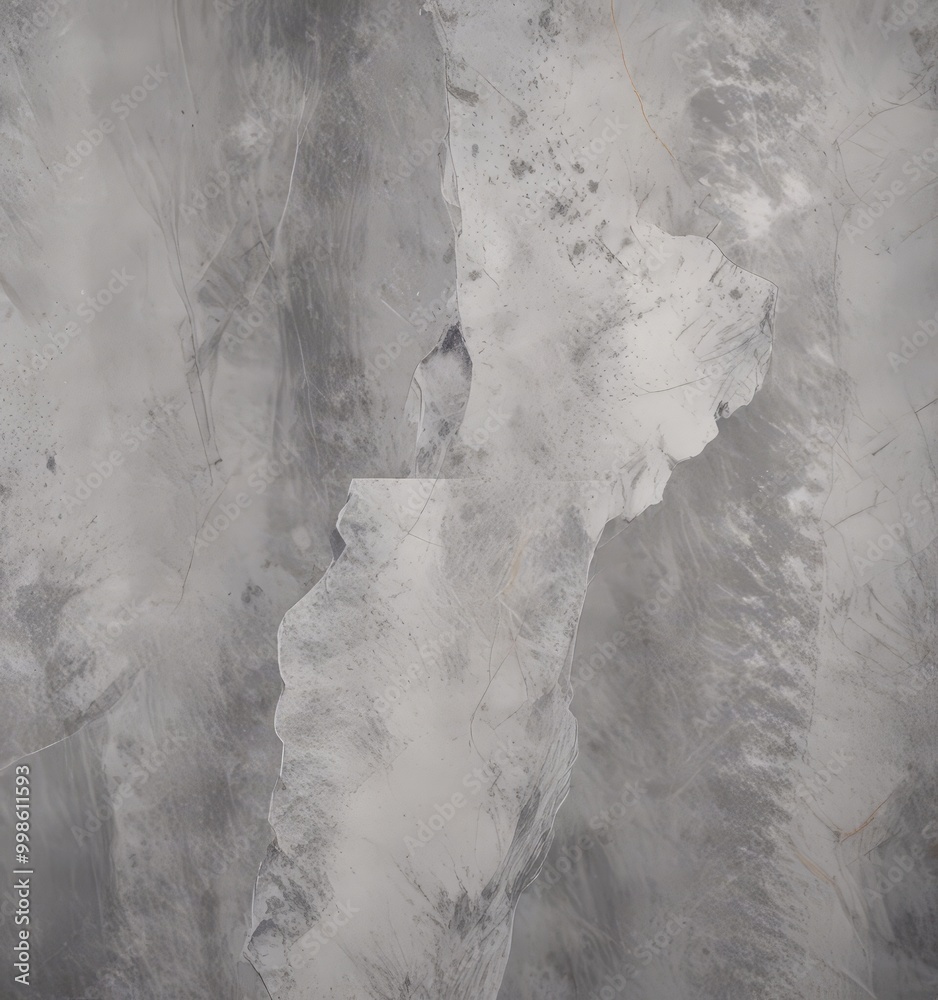 Poster a close-up view textured gray surface, possibly a wall or a stone, with a distinct crack or crevice 