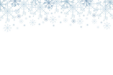 Winter snow frame. Christmas Snowflakes border. Snowy frame frozen background