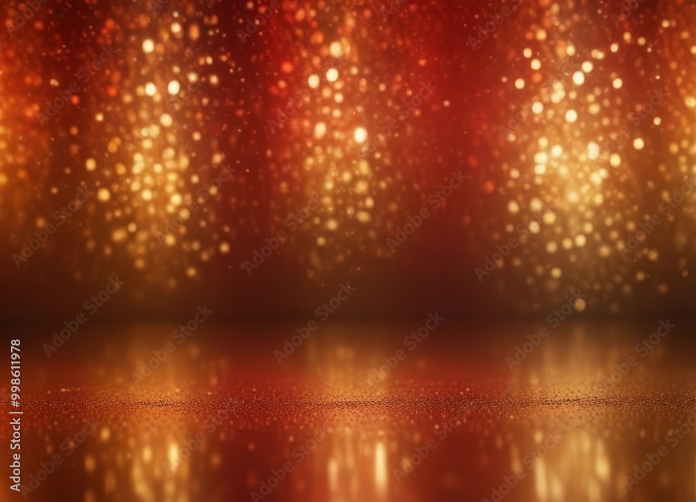 Aufkleber a vibrant display of golden glittering lights, creating a mesmerizing and festive atmosphere The lights are scattered across the frame, with some appearing closer to the