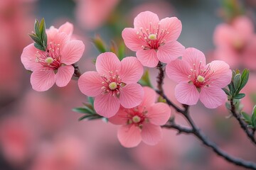 Obraz premium Close-Up of Vibrant Pink Flowers from Leptospermum Showcasing Nature's Exquisite Beauty and Detail
