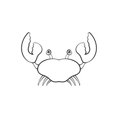 crab icon vector hand drawn illustration, isolated on white