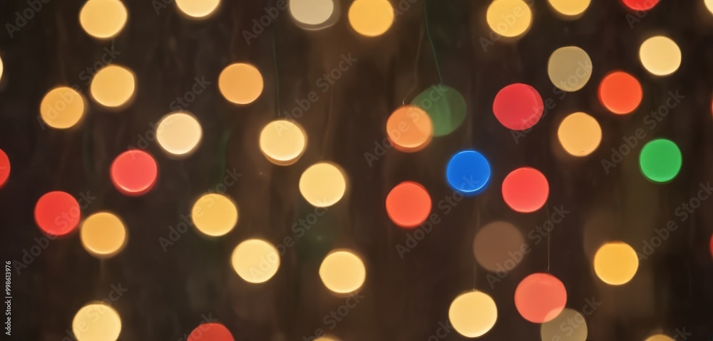 Poster a close-up view background of multicolored lights, with a blue light standing out among the colorful