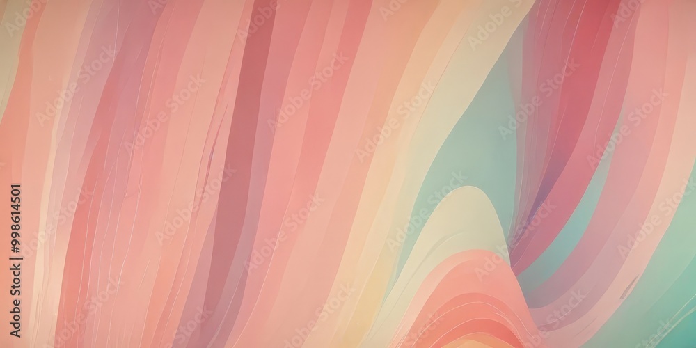 Fototapete a vibrant abstract background with overlapping curved lines in pastel shades of pink, peach, and blue, creating a dynamic and visually striking composition