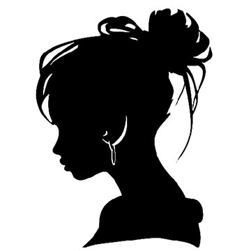recommend clip art: Messy Bun Girl silhouette vector illustration