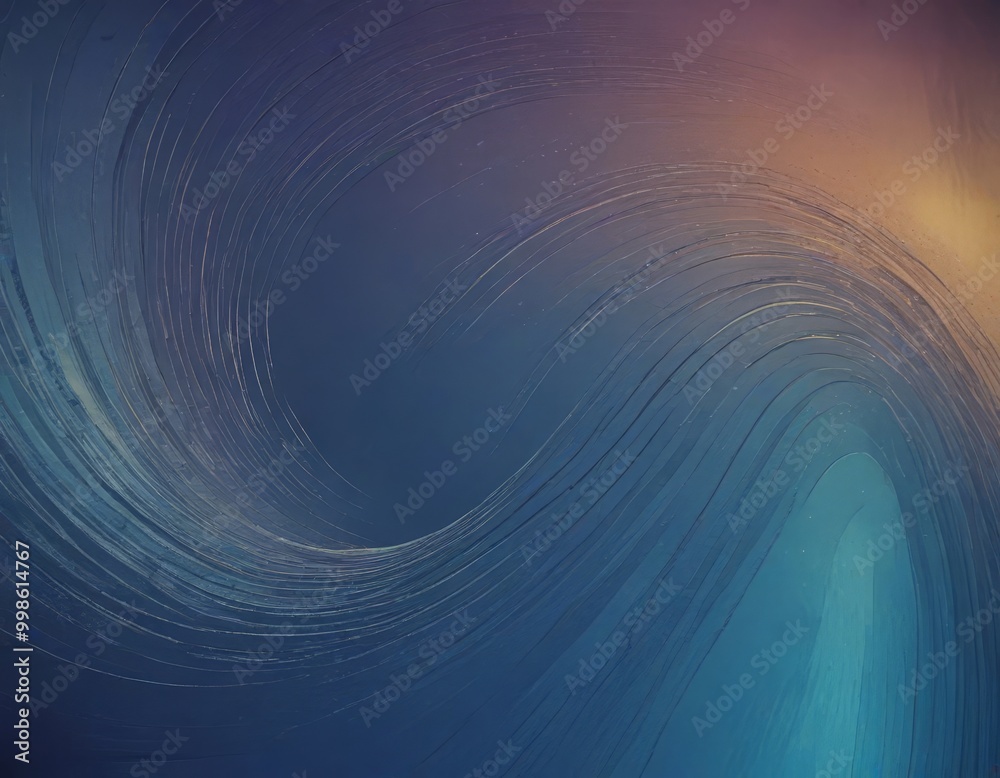 Leinwandbilder a swirling pattern of blue and orange hues, resembling the movement of water or a wave the pattern i