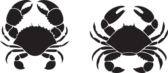 Crab silhouette sea animal vector image
