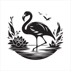 Flamingo vector art illustration