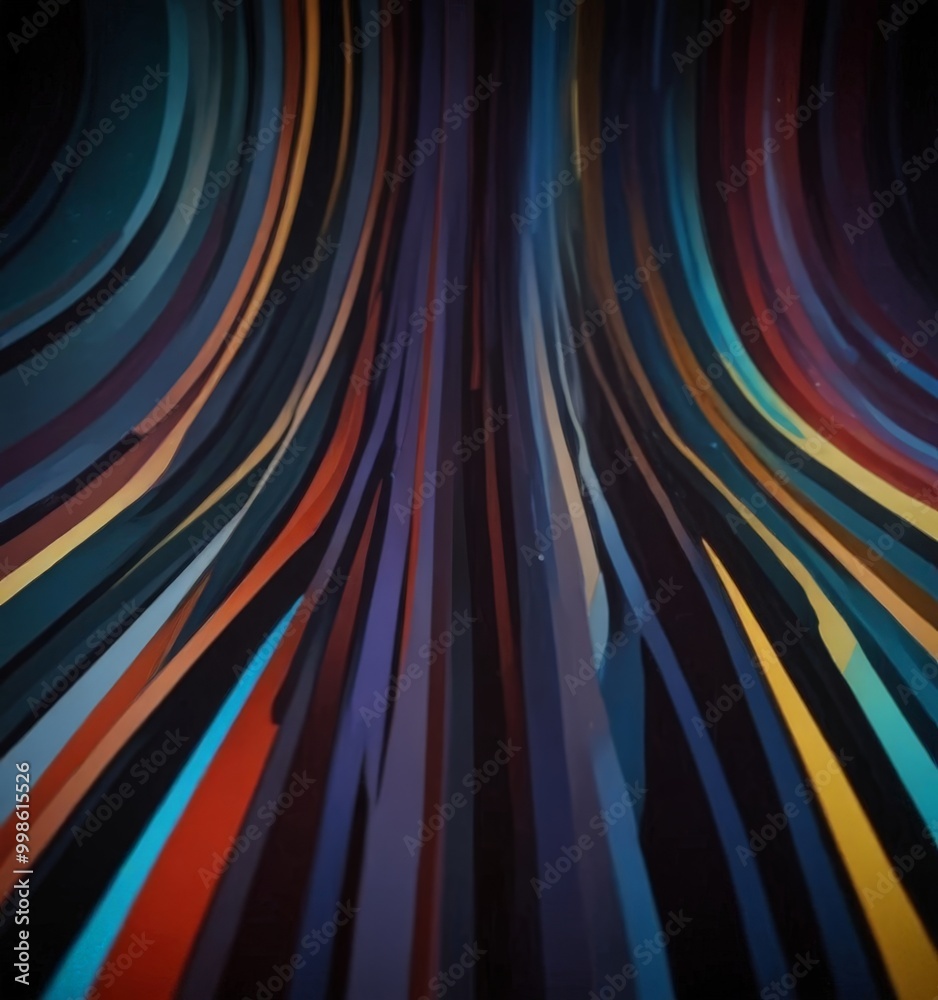 Aufkleber a vibrant abstract composition featuring a series of curved lines in various colors, creating a dynamic and visually striking effect