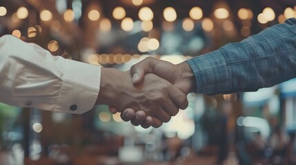Businessmen Shaking Hands Sealing a Key Achievement Deal Partnership