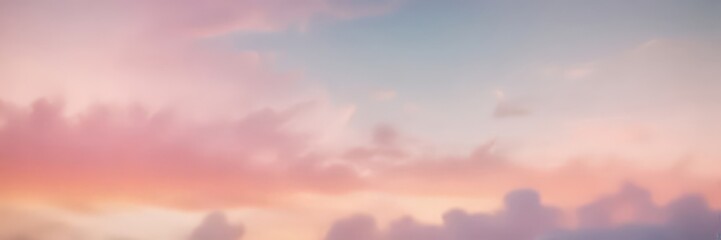 Obraz premium A serene sunset sky with pink and blue hues, featuring wispy clouds and a gradient effect