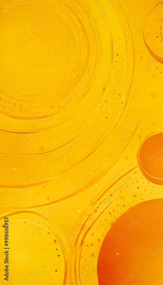 Aufkleber a vibrant abstract composition of overlapping circles and lines in shades of yellow and orange, creating a dynamic and visually striking pattern