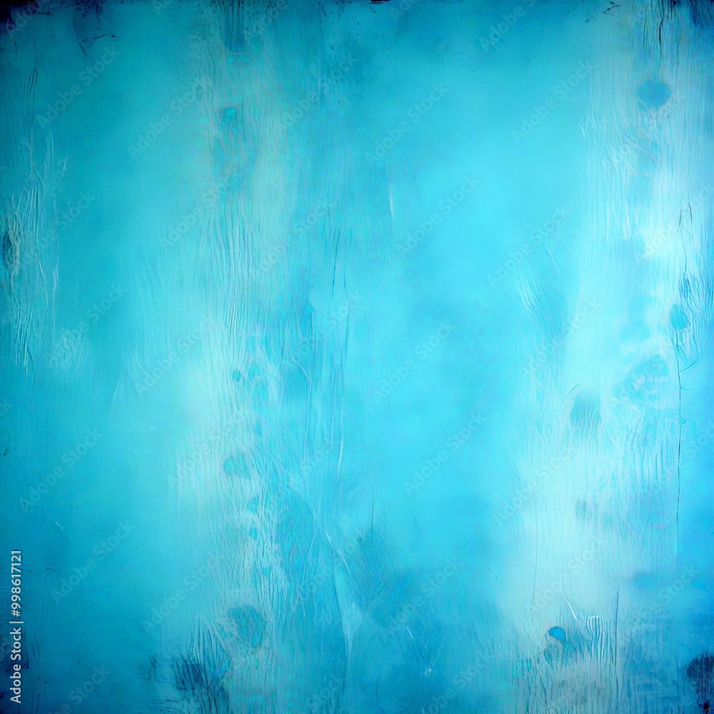 Poster an abstract painting featuring a textured blue background with a subtle gradient effect