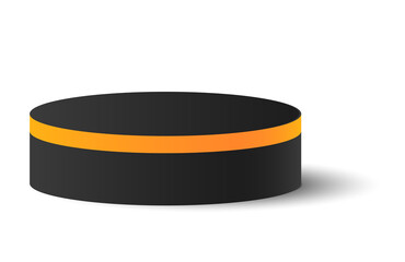 Orange black halloween podium for product on the floor on transparent background