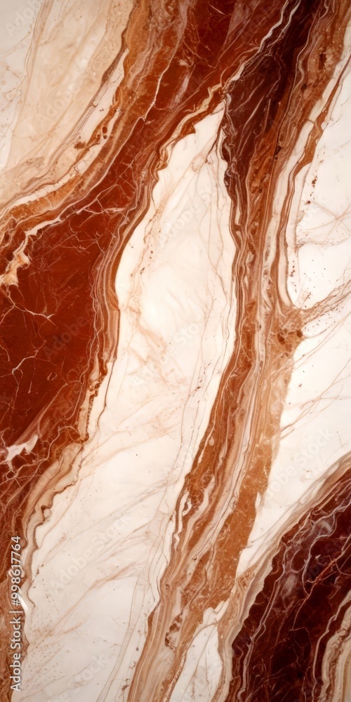 Poster a close-up view marble surface with a marbled pattern of brown and white marble