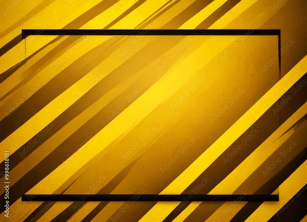 Fototapete a striking abstract background with diagonal lines in varying shades of yellow and black, creating a sense of movement and dynamism A black rectangular frame is centered in