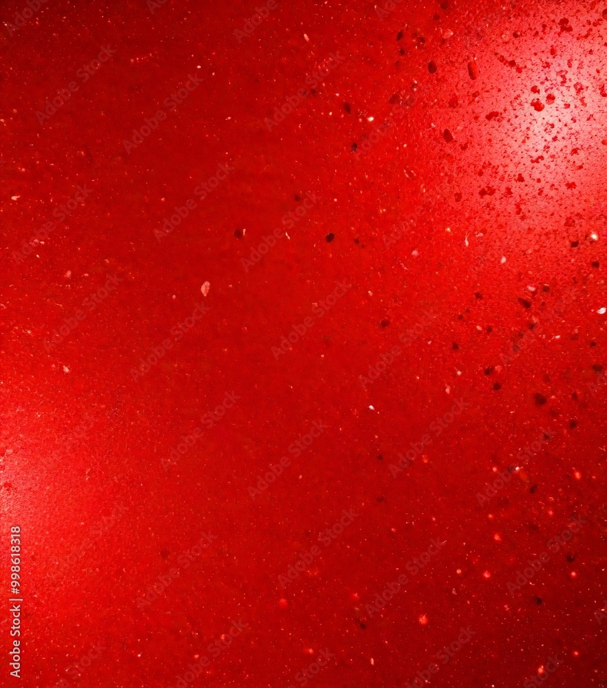 Aufkleber a close-up view red surface with small, irregularly shaped specks scattered across it, creating a textured and speckled appearance