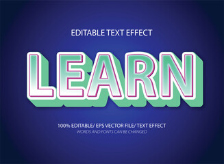 Learn 3d editable text effect template