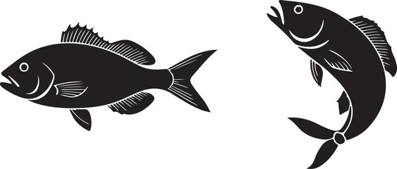 Fish set vector image