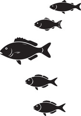 A fish set silhouette vector image
