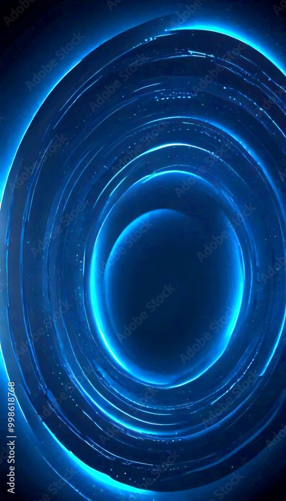 Aufkleber a captivating abstract composition of concentric circles, each filled with a different color of blue, creating a mesmerizing spiral effect The outermost
