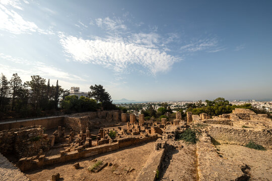 Phoenician Ruins at Byrsa Hill in Carthage, Tunisia