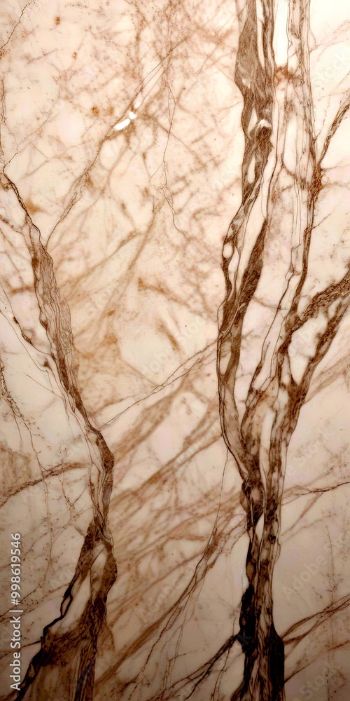 Poster a close-up view marble surface with a textured, natural-looking pattern The marble exhibits a light beige color with darker gray veins, creating a sense of depth