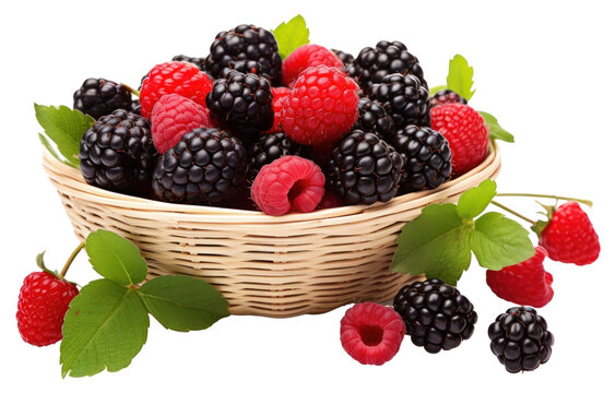 PNG Berry blackberry raspberry basket.