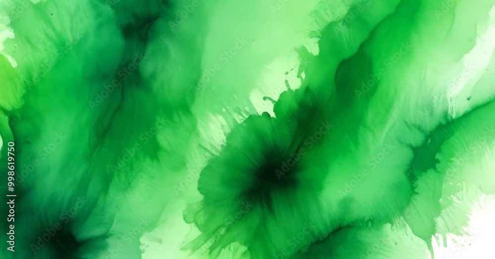 Poster a vibrant abstract pattern of green and white brushstrokes, creating a dynamic and organic visual effect